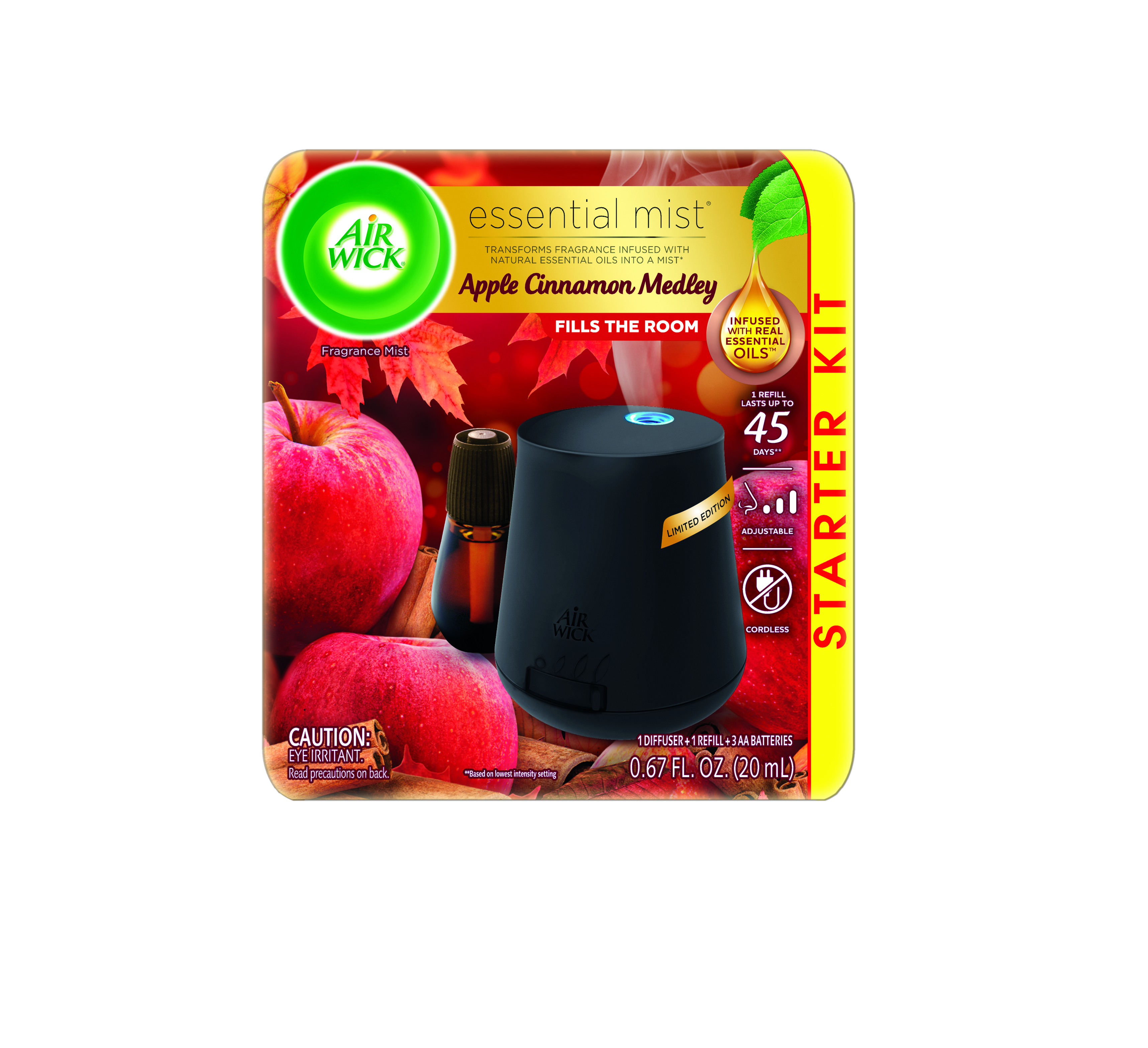 AIR WICK Essential Mist  Apple Cinnamon Medley  Kit